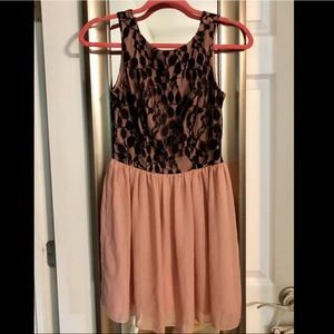 Speechless light pink dress with black lace